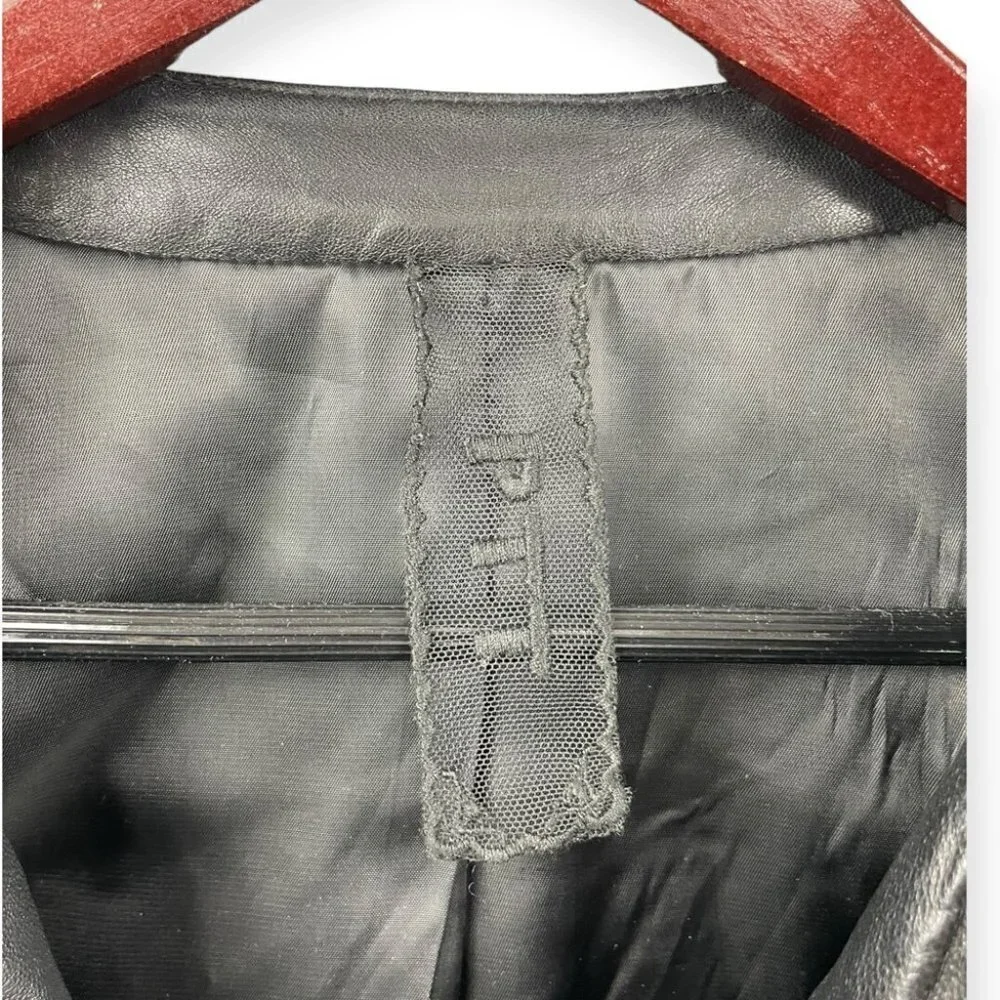 ** PTT Genuine Black Leather Zip Front Jacket Size S ( Asian M)